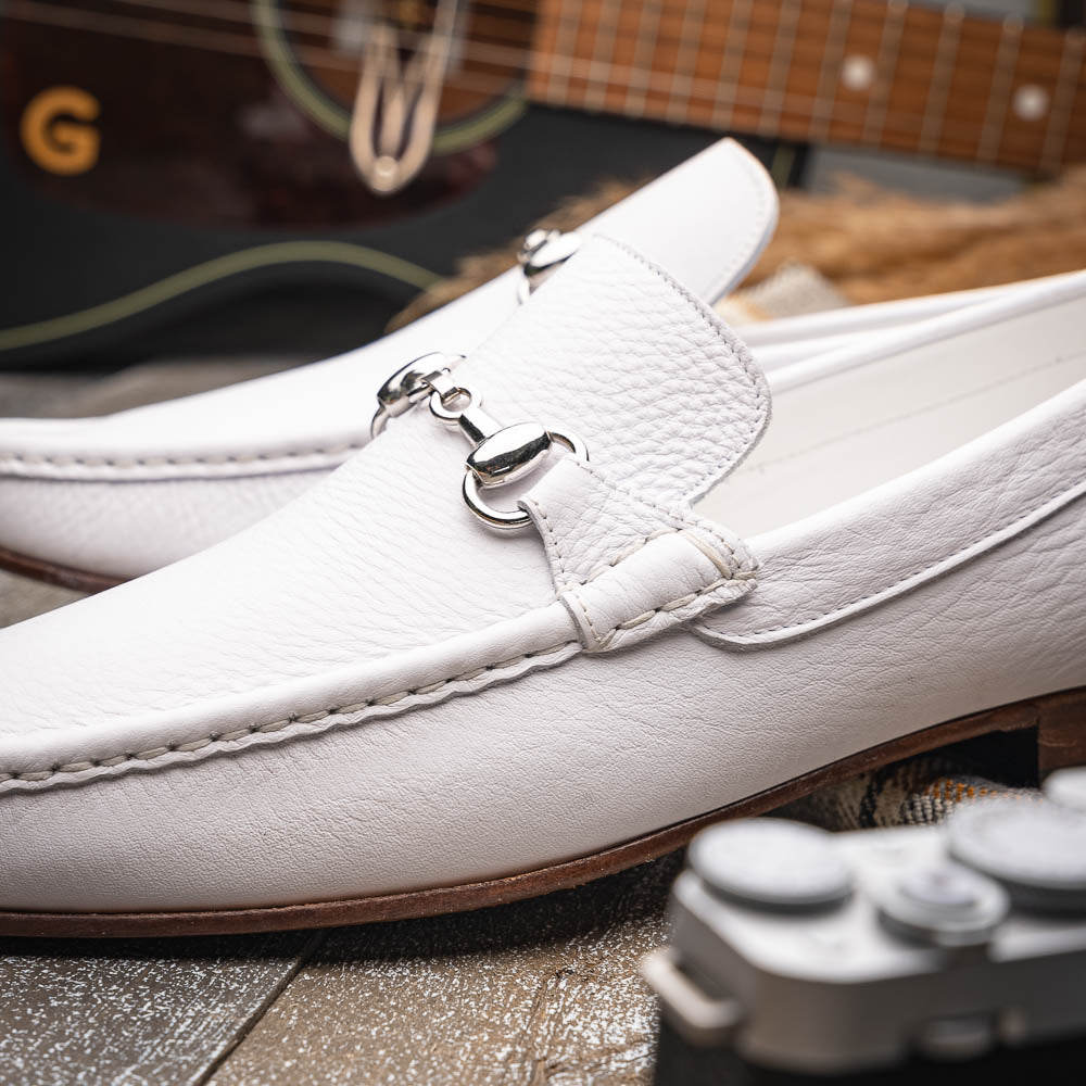 Calzoleria Toscana 8616 Buffalo Bit Loafer White