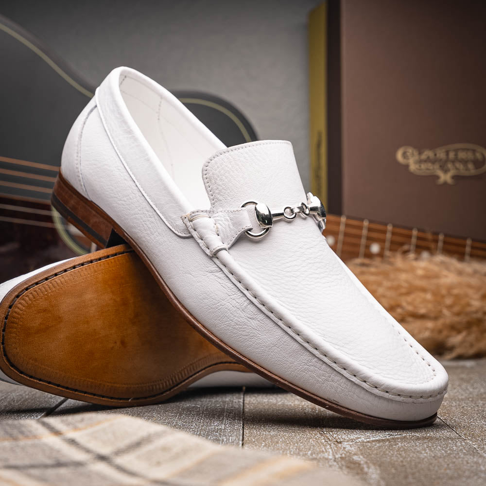 Calzoleria Toscana 8616 Buffalo Bit Loafer White