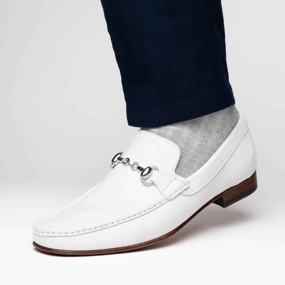 Calzoleria Toscana 8616 Buffalo Bit Loafer White
