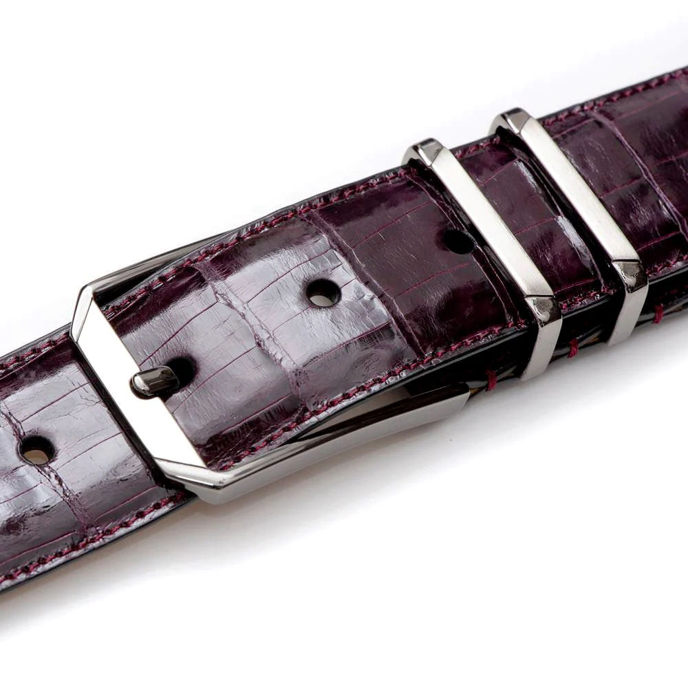 Mezlan Crocodile Belt Burgundy