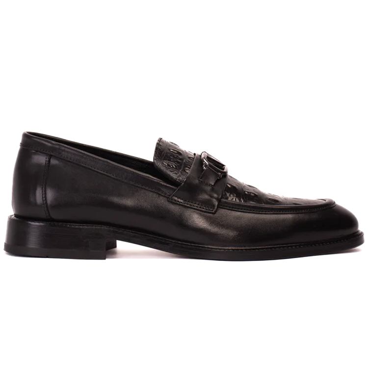 Vinci Leather Amsterdam Black Bit Loafer (18563 T-1)