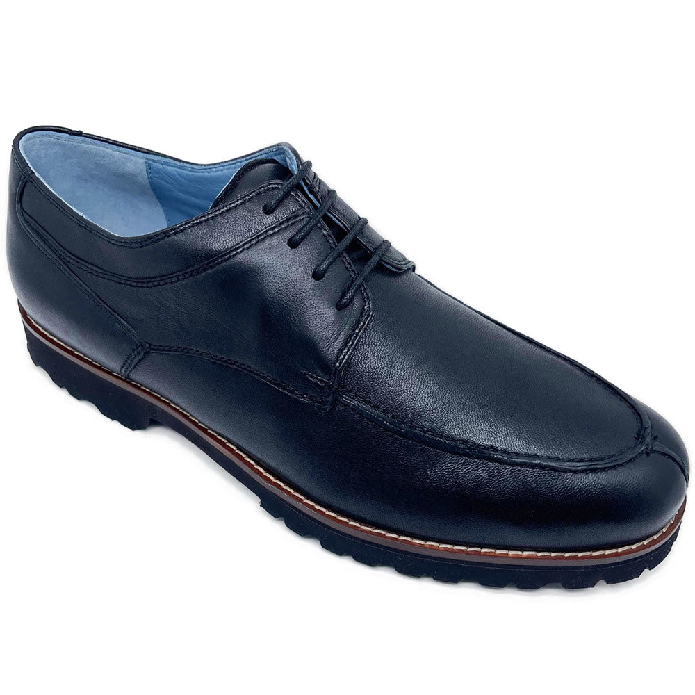 black dress shoes blue laces Carrucci Blue & Black Geometric Woven Lace-Up Leather Oxford Shoes, 12 D
