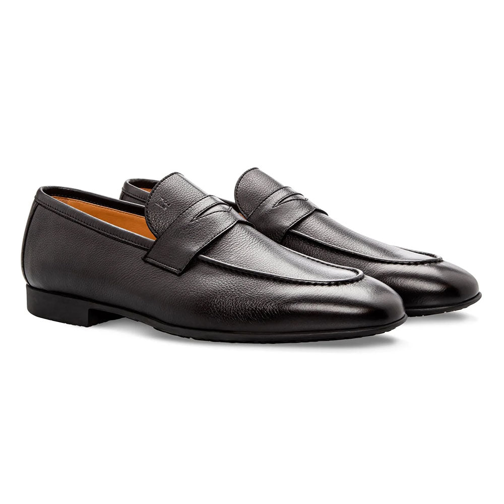 Moreschi Baku Deerskin Penny Loafer Black