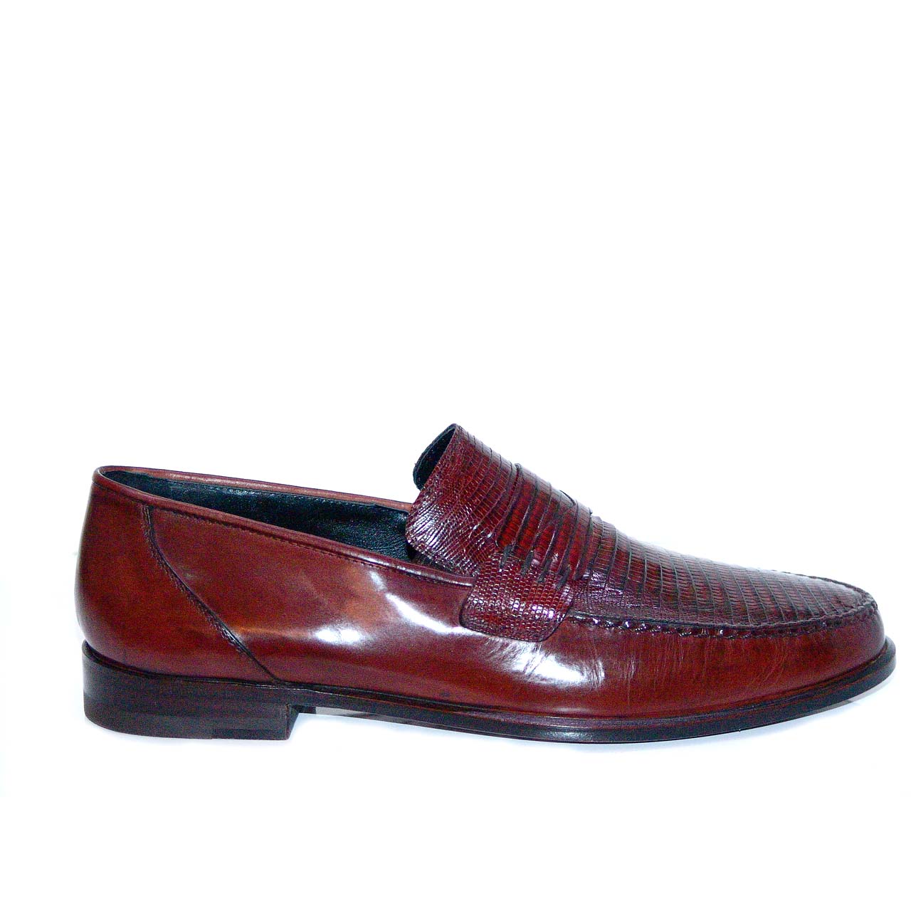 Lorenzo Banfi 642 Soft Calfskin Lizard Vamp in Brown