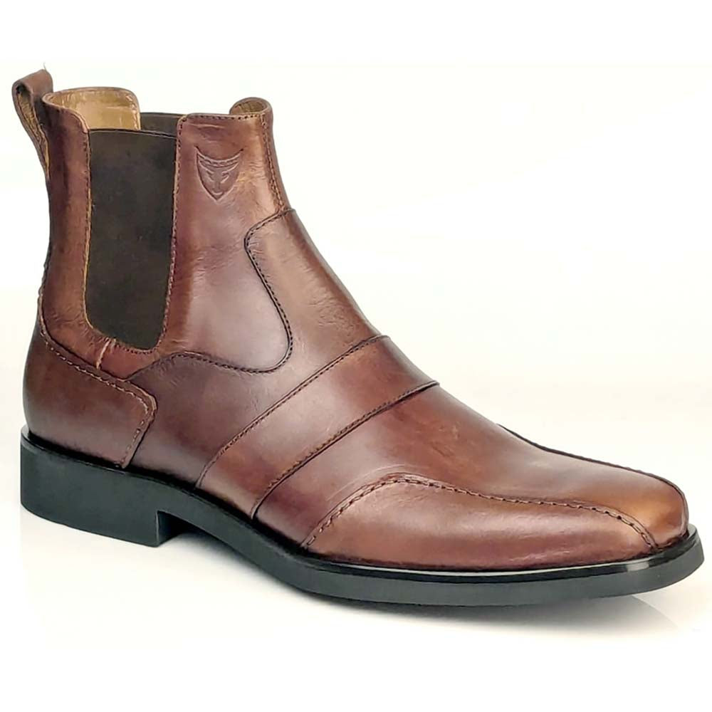 chinese dress ladies Michael Toschi Carillo Italian Calfskin Chelsea Boots Chocolate Brown