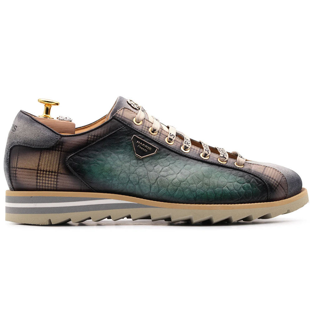 Harris Firenze 1913 Elephant Embossed & Tweed Sneakers Green
