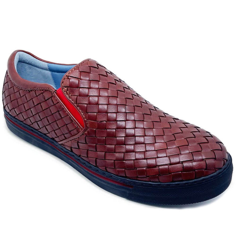 ROBERT ZUR Men\'s James Woven Leather Slip On Black Sneaker Robert Zur James Slip-on Sneaker Dark Luggage  main image 3