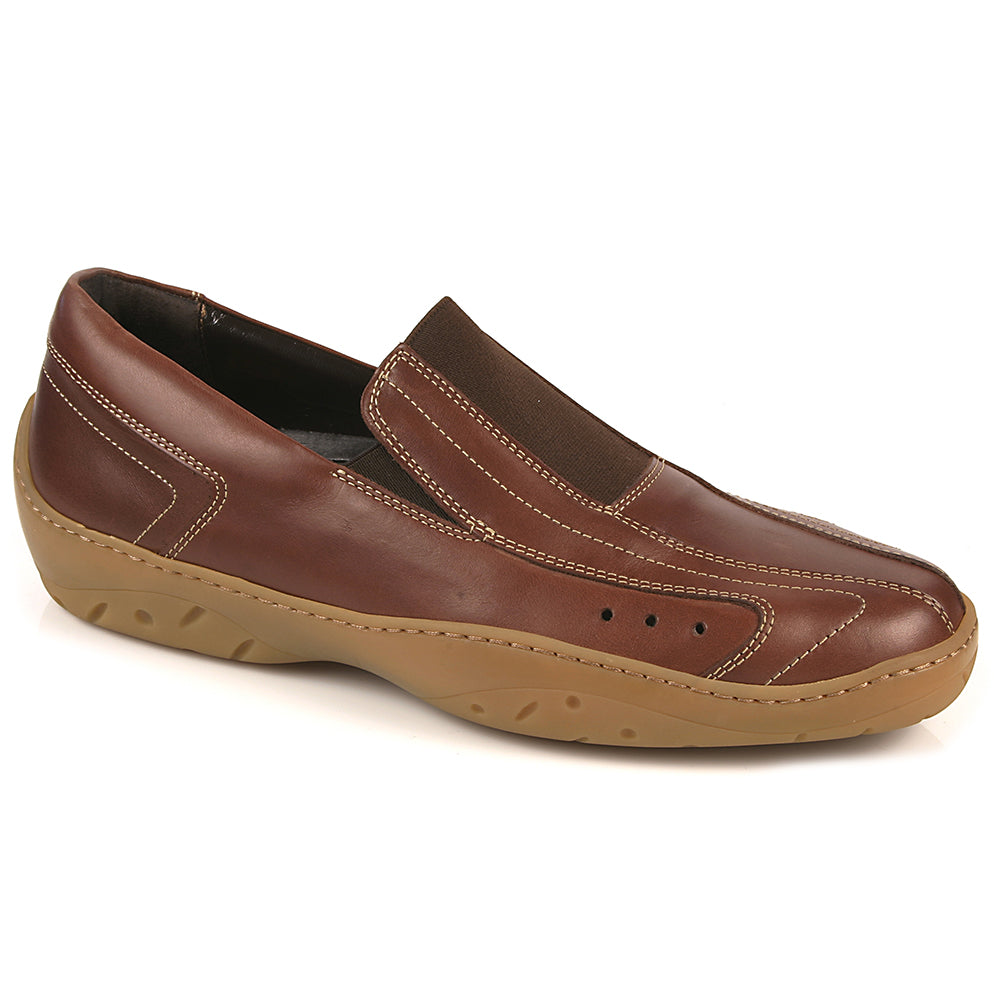 Michael Toschi Brown Leather Men\'s Shoes Michael Toschi Mirco Bicycle Toe Shoes Brown / Red Sole  main image 3
