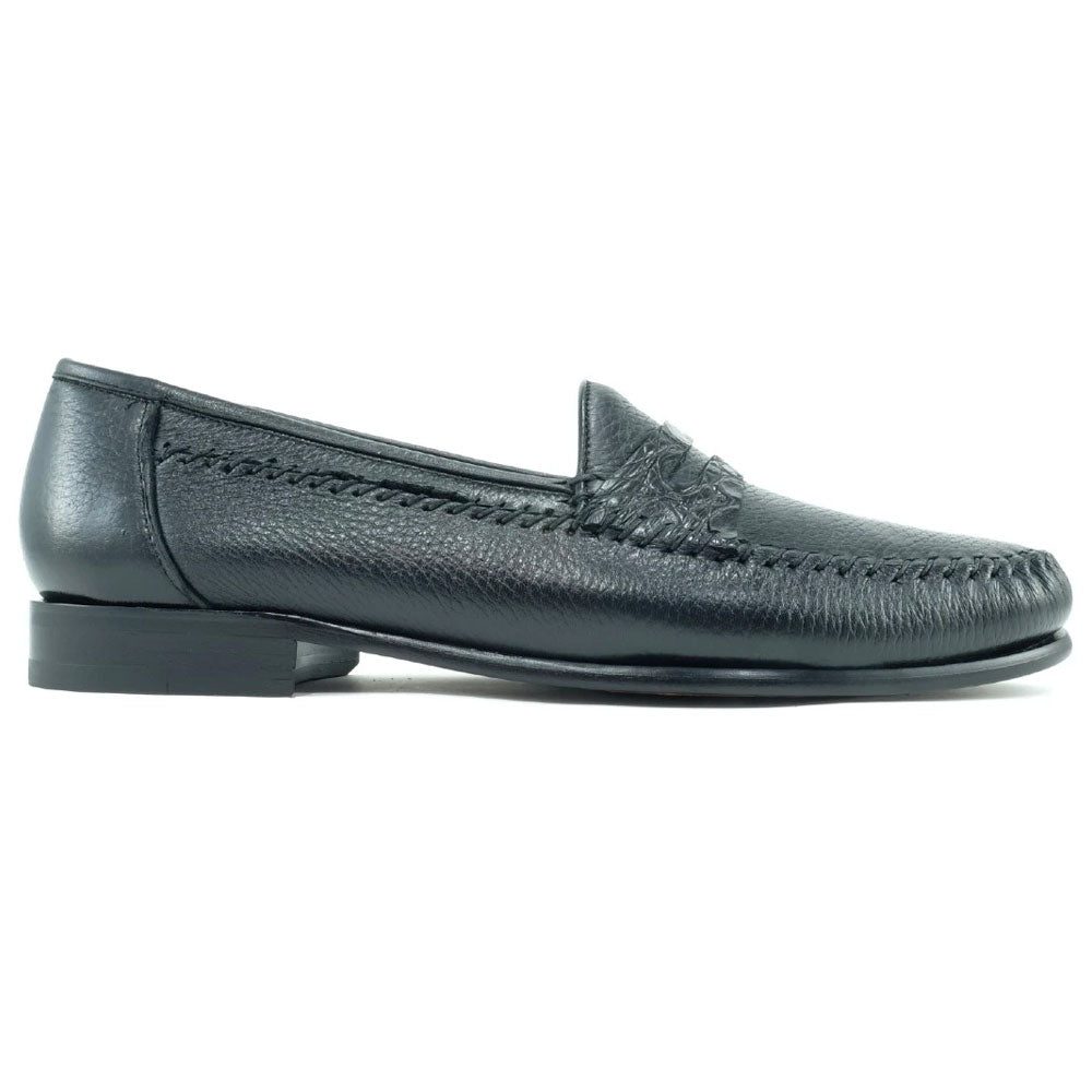 Alan Payne Boca Tan Woven Slip On Penny Loafers