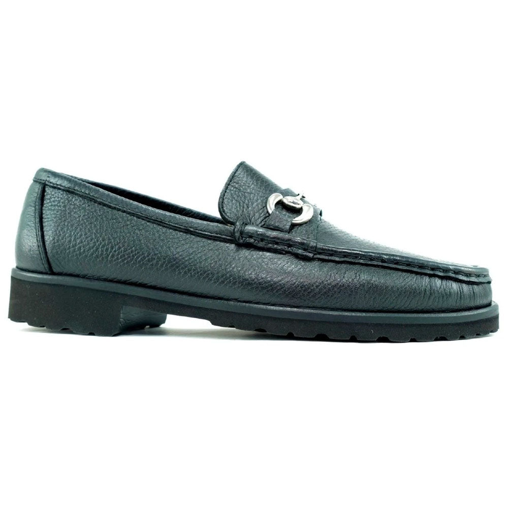 Alan Payne Walker II Deerskin Bit Loafers Black