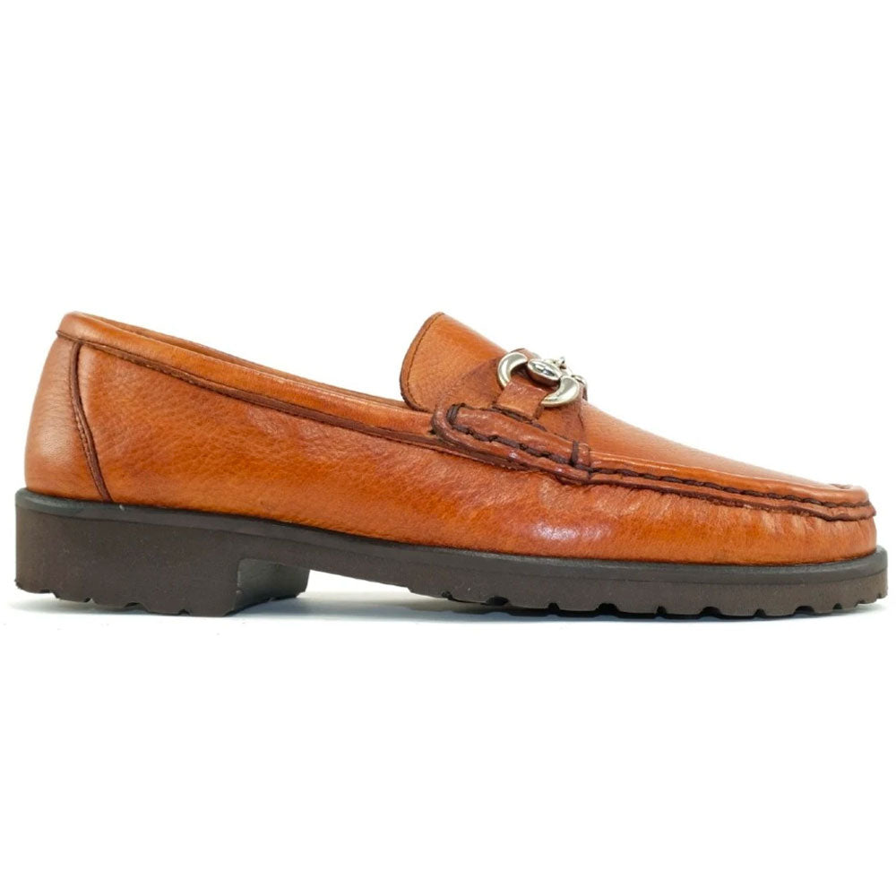 Alan Payne Walker II Deerskin Bit Loafers Tan