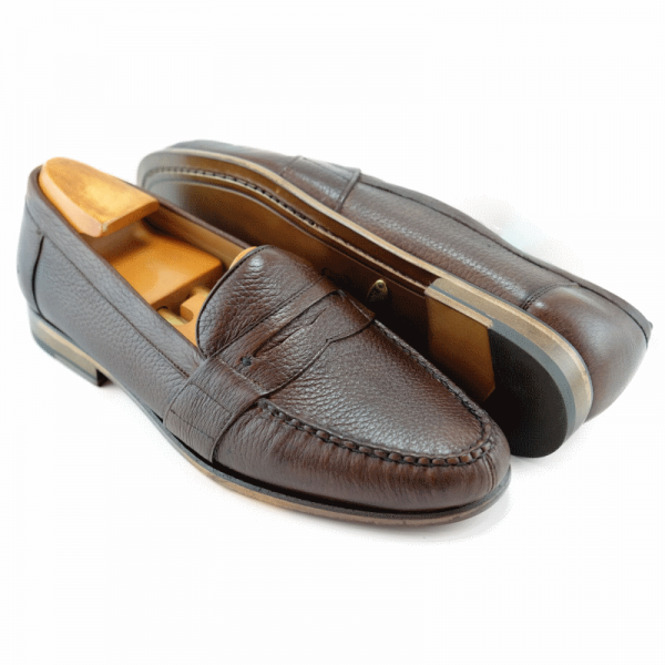 Alan Payne Men's Naples Mahogany Penny Slip-On Loafers