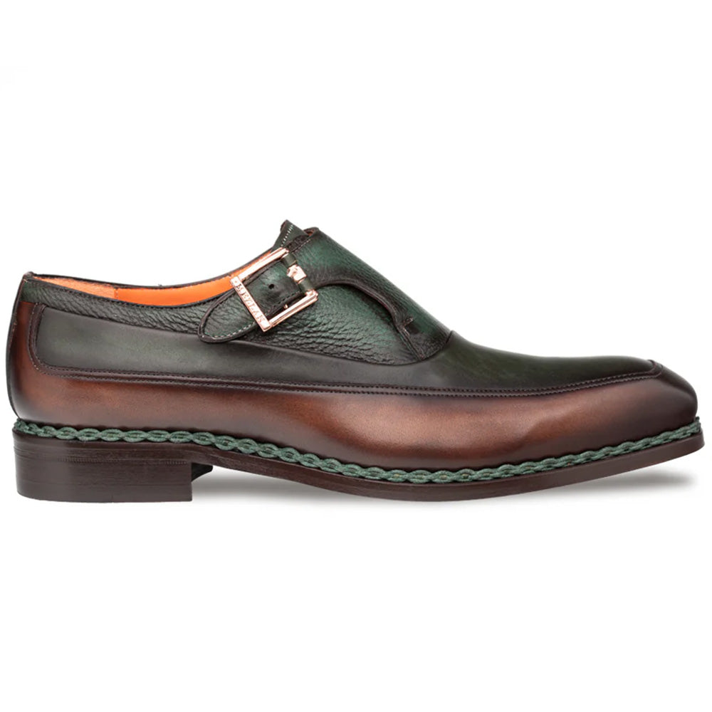 Mezlan Artesano Two-Toned Monk Strap Chocolate & Forest (21261)