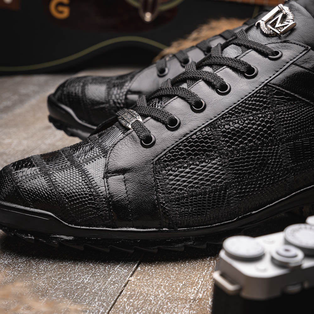 Marco Di Milano Bari Lizard Patchwork Sneakers Black