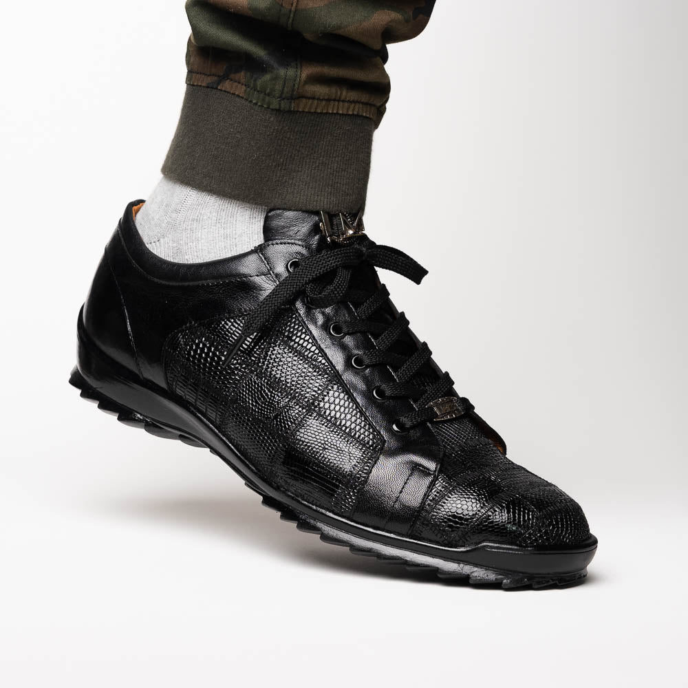 Marco Di Milano Bari Lizard Patchwork Sneakers Black