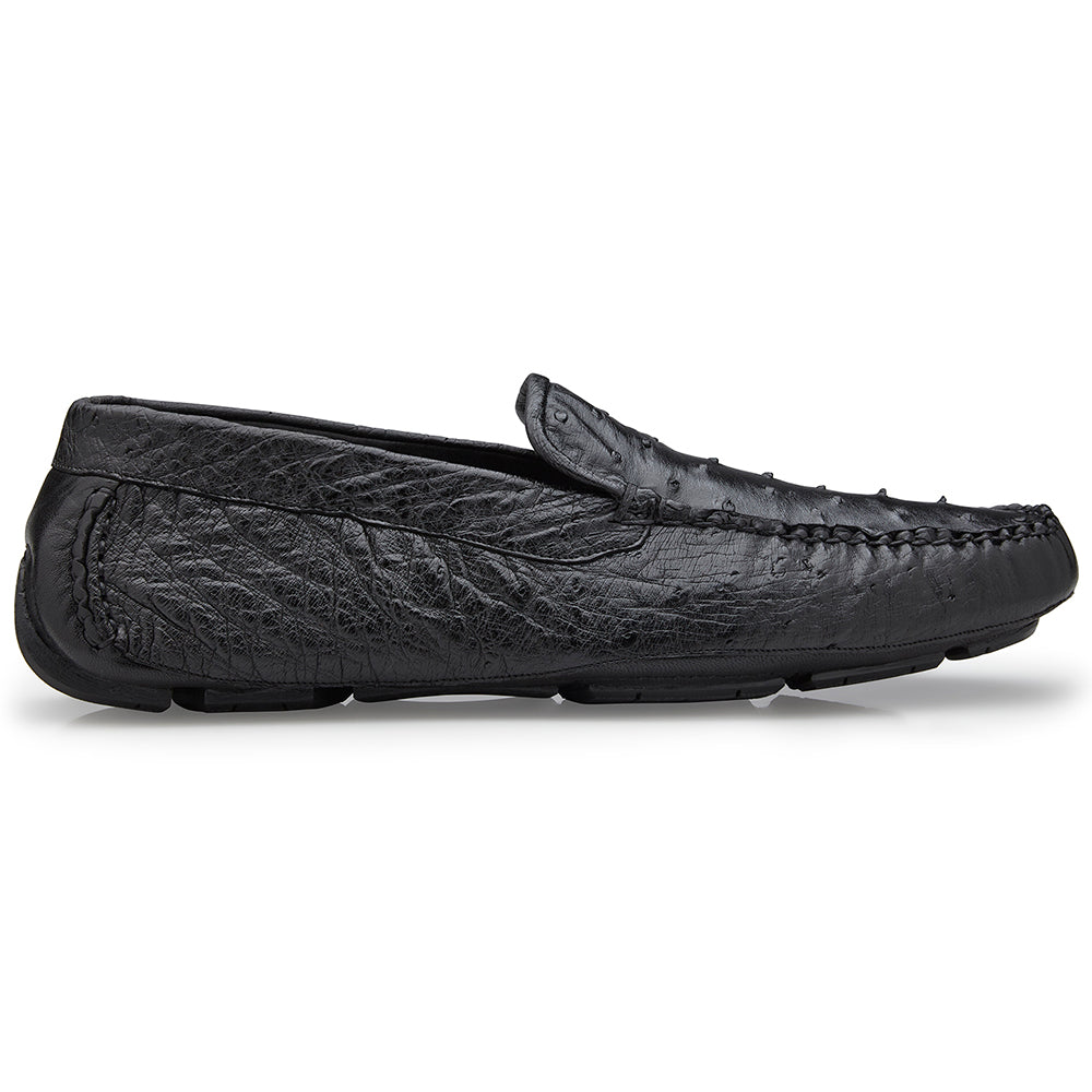 Belvedere Rino Blue Ostrich Leather Dress Shoe