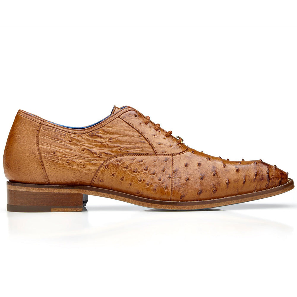 Belvedere Orlando Genuine Ostrich Quill Shoes Antique Peanut 
