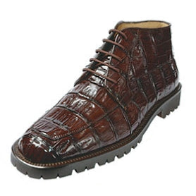 Belvedere Shoes Ugo Crocodile Ankle Boot in Brown  display picture 3