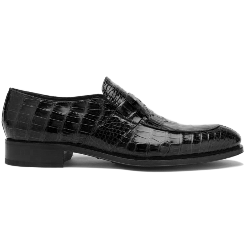 Caporicci 3321 Alligator Penny Loafers Shoes Black  display picture 1