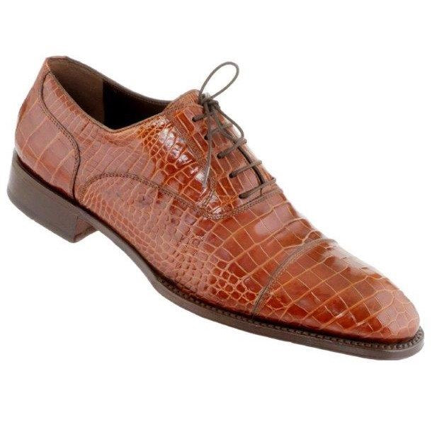 Caporicci 1102 Genuine Alligator Cap Toe Shoes Gold  display picture 2