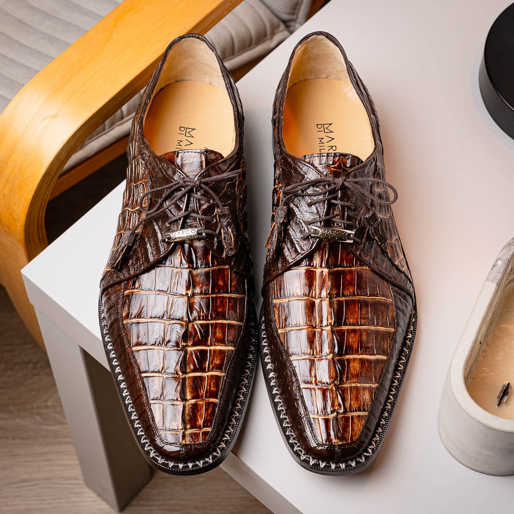 Marco Di Milano Caribe Caiman Crocodile Derby Orix / Brown