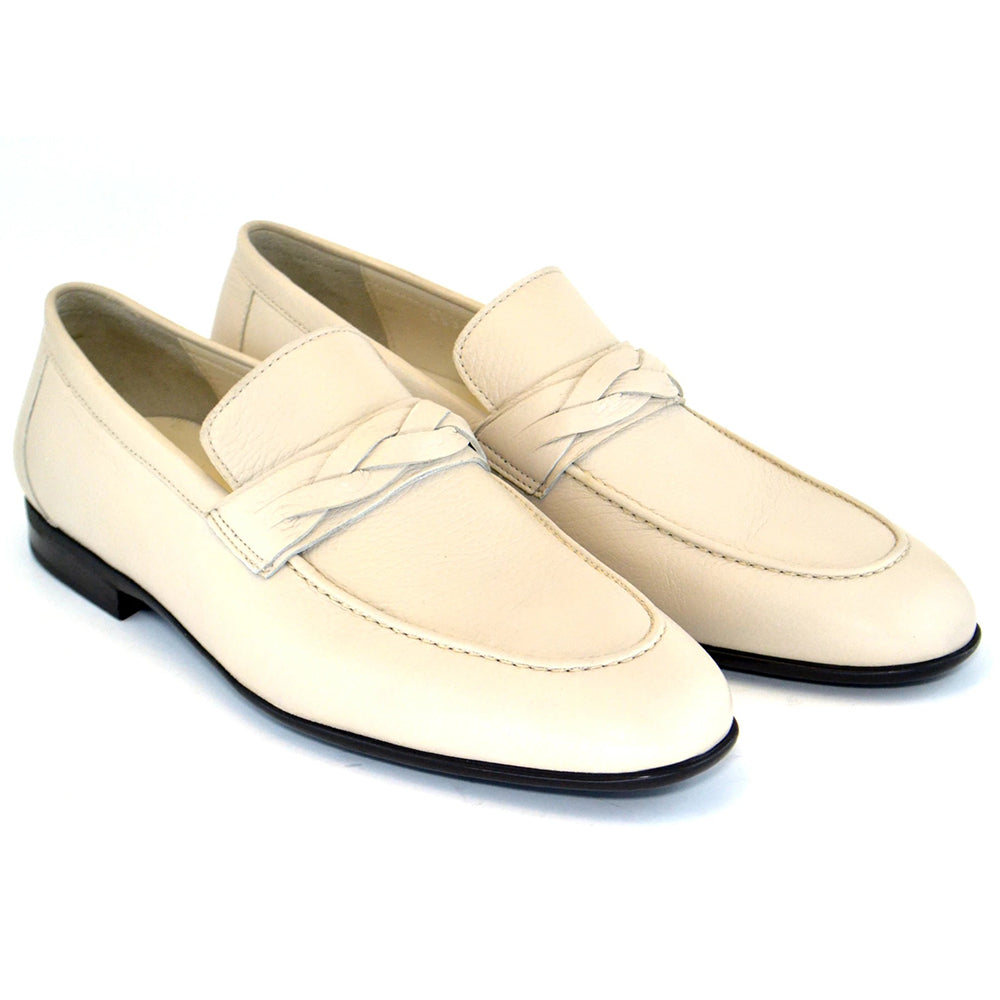Corrente C163-5532 Full Deer Skin Loafers Beige
