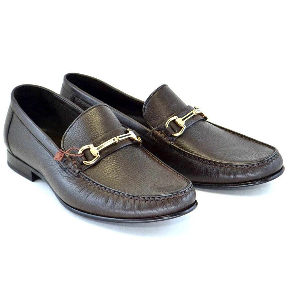 Corrente C170-3898HS Deer Skin Handsewn Loafers Brown
