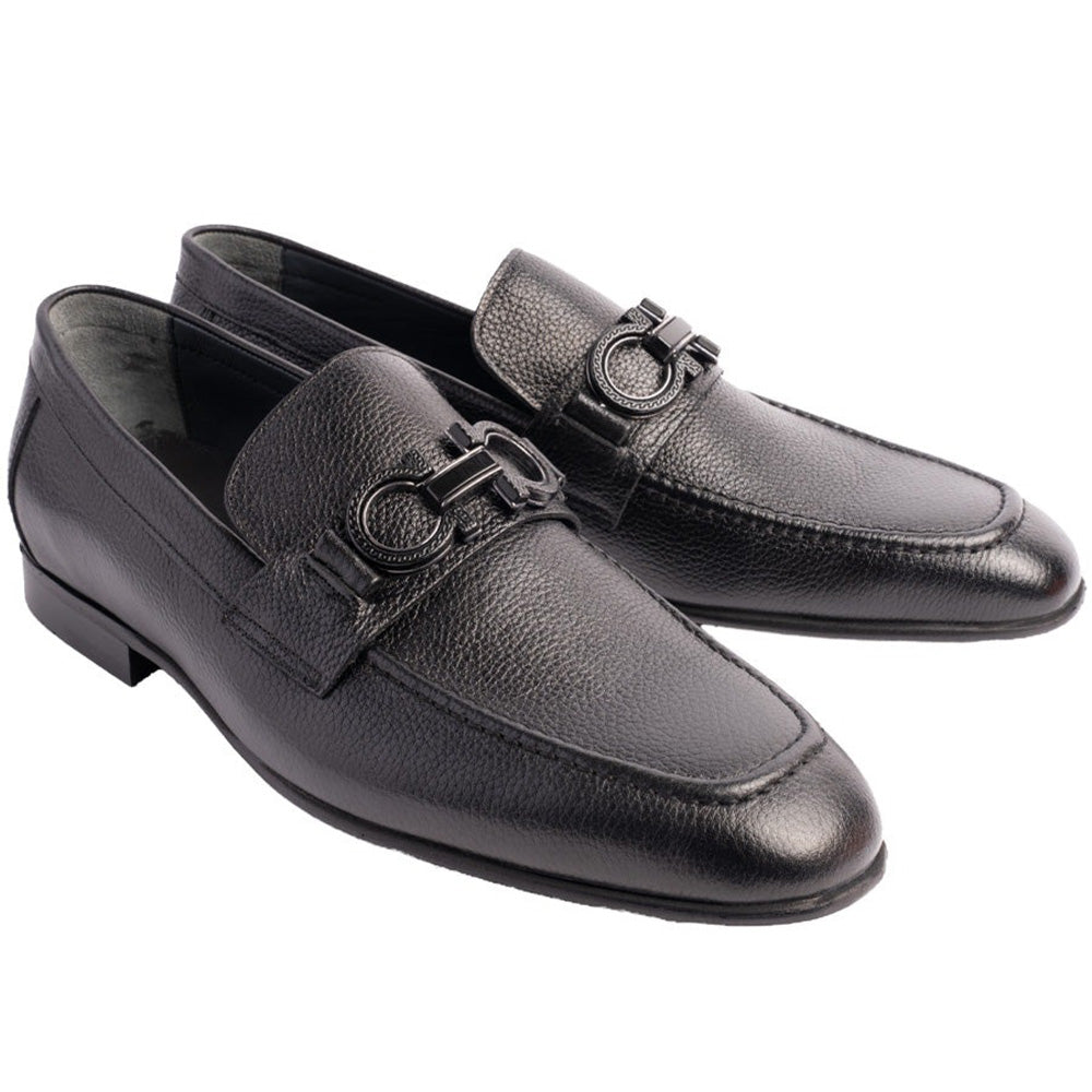 Corrente P00071 Chello Buckle Loafers Black