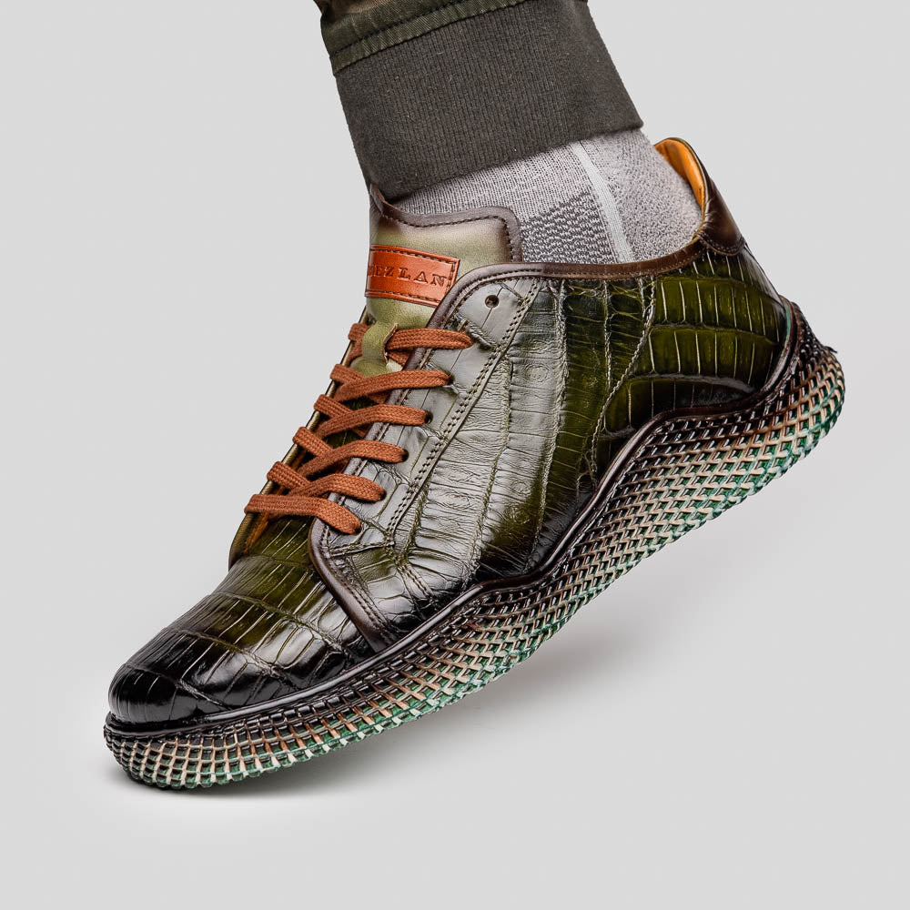 Mezlan Crocodile Super Sneaker II Green (EXCLUSIVE) (AX4936-F)