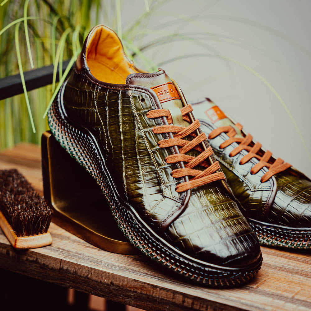 Mezlan Crocodile Super Sneaker II Green (EXCLUSIVE) (AX4936-F)