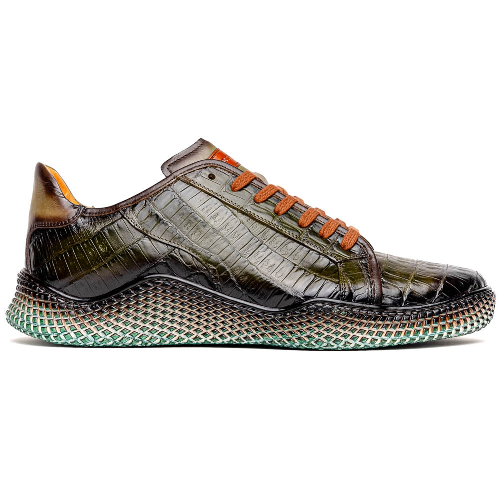 Mezlan Crocodile Super Sneaker II Green