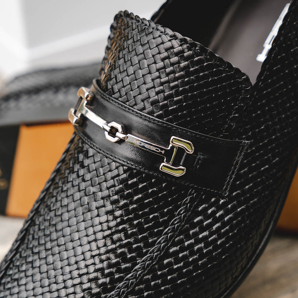 Moreschi Cuba Woven Loafers Black
