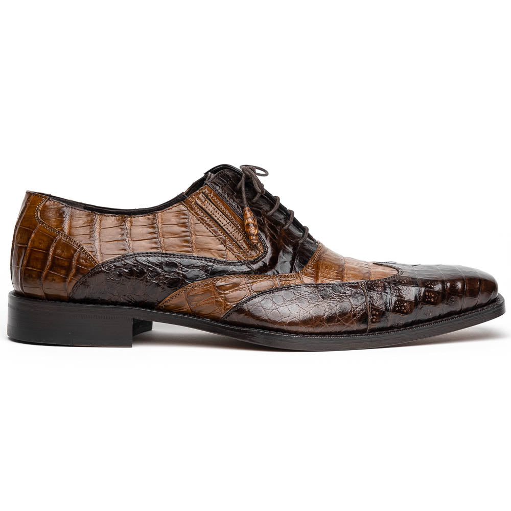Mezlan Dade Crocodile Wingtip Spectator Shoes Brown / Camel (EXCLUSIVE)