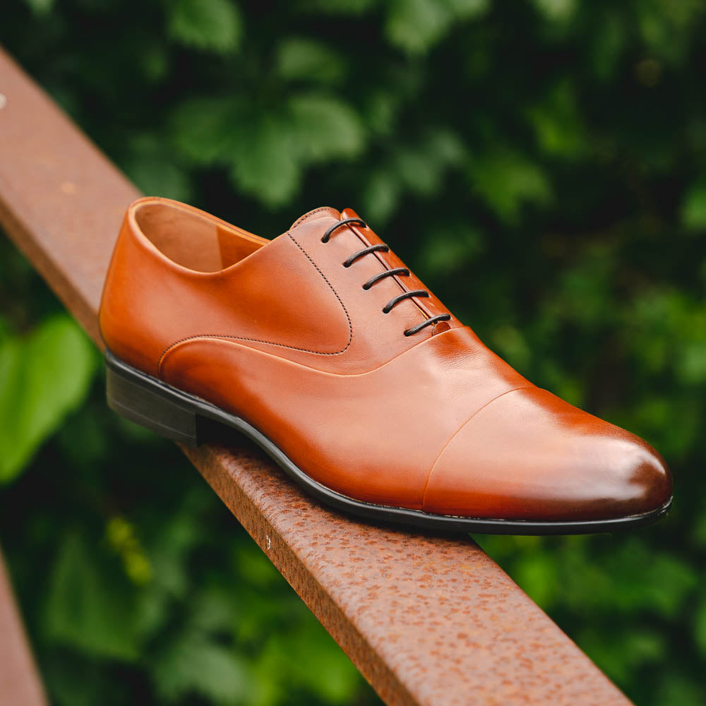 Moreschi Dublin Cap Toe Lace Up Shoes Brown