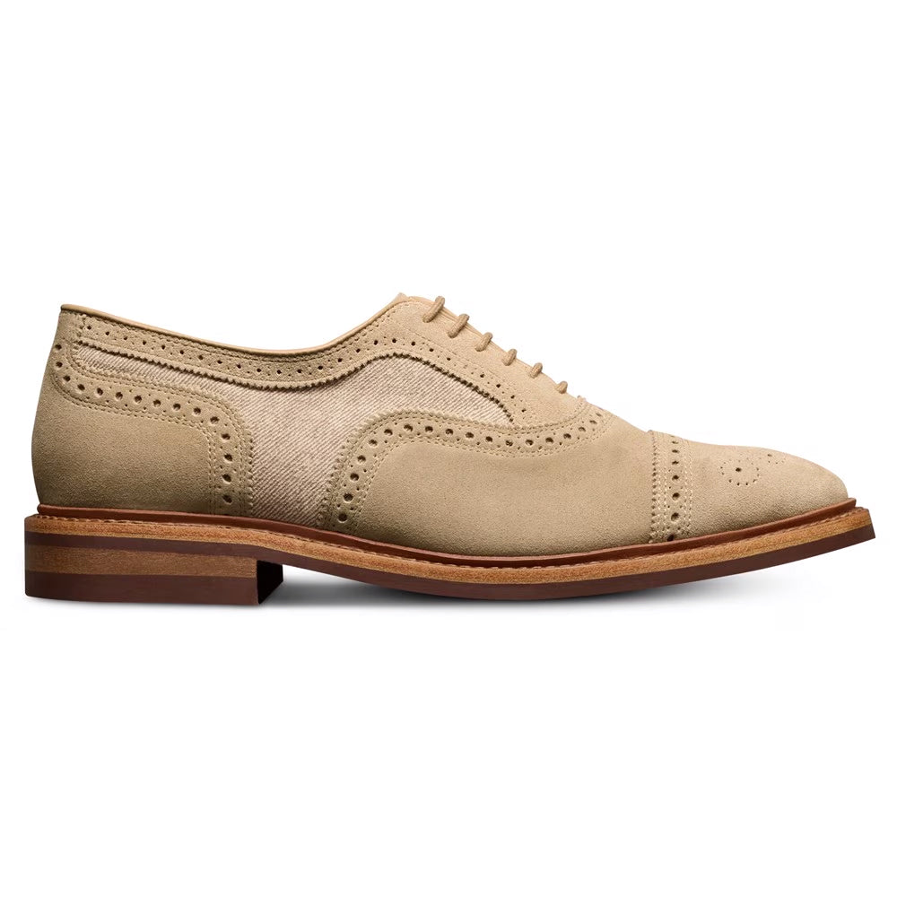 Allen Edmonds Strandmok 10 C Mens Brown Suede Cap Toe Brogue Oxford Shoes Men main image 2
