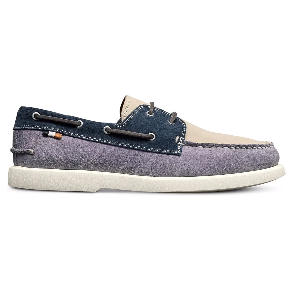 Allen Edmonds Panama Mix Leather Boat Shoe Steel Blue (8256