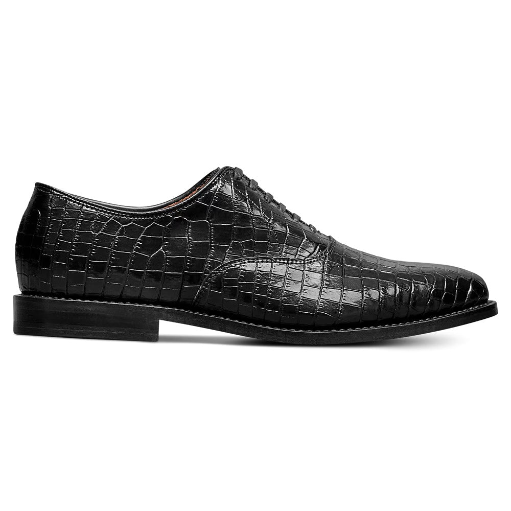 Allen Edmonds Black Croc-Embossed Leather Lace-Up Oxfords Allen Edmonds Shoes Mens 10 6111 Lake Forest Black Leather  main image 4