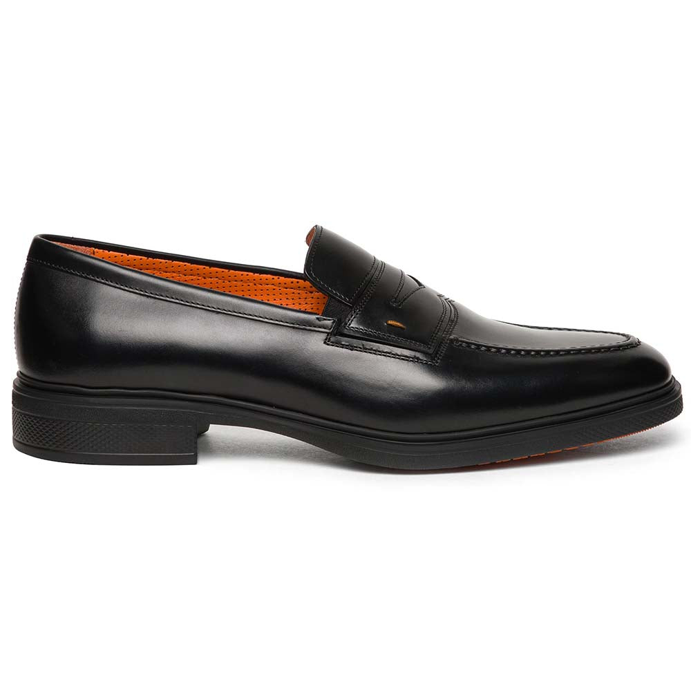 Santoni Calfskin Loafers Size 10.5 Santoni PAINE-SDST50 Tumbled Calfskin Penny Loafer Dark  main image 2
