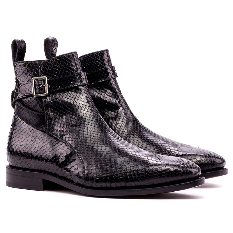 Emanuele Sempre Jodhpur Python Boot Black