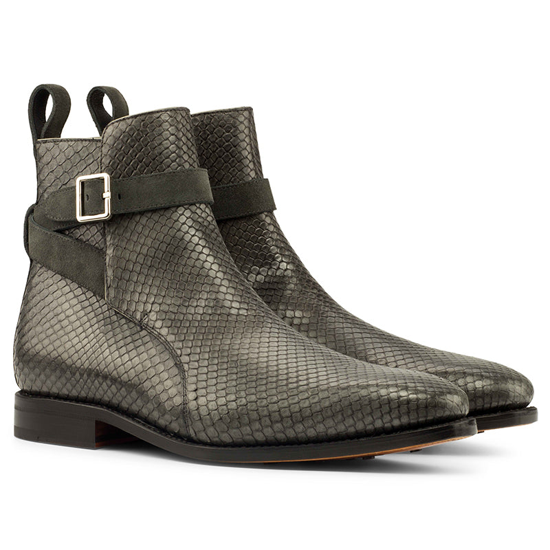 Emanuele Sempre Jodhpur Python Boots Grey