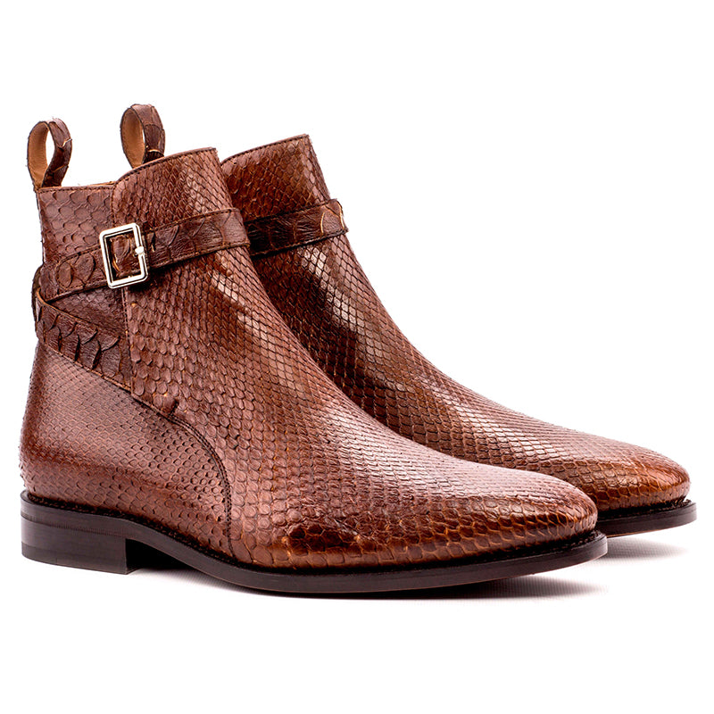 Emanuele Sempre Jodhpur Python Boots Med Brown