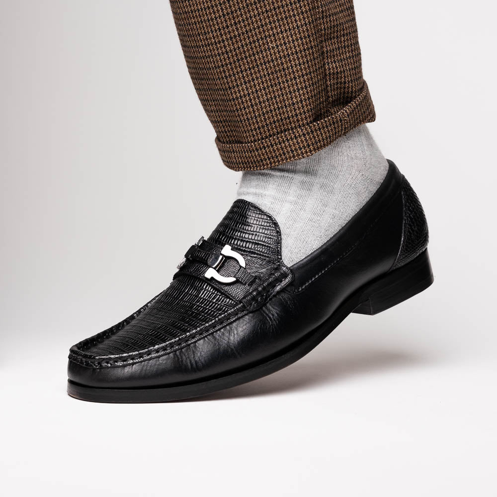 Marco Di Milano Enzo Lizard Bit Loafers Black