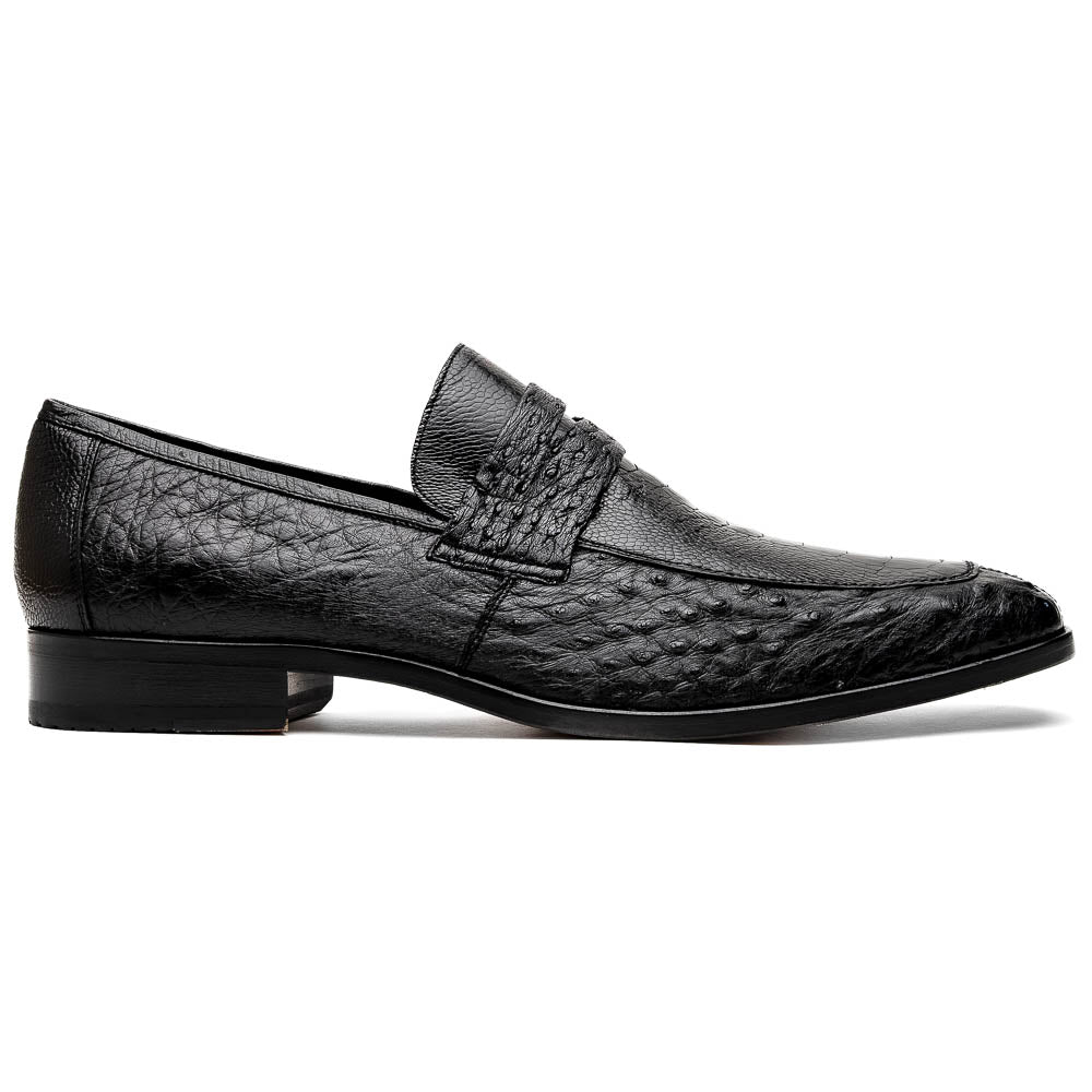 Marco Di Milano Fangio Ostrich Penny Loafer Black