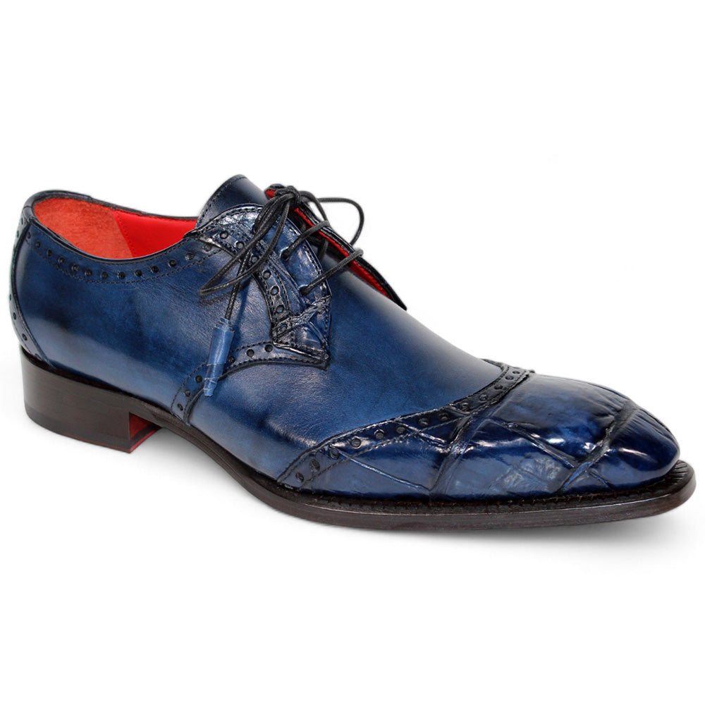 Fennix Jax Genuine Alligator Shoes Navy - Main Image