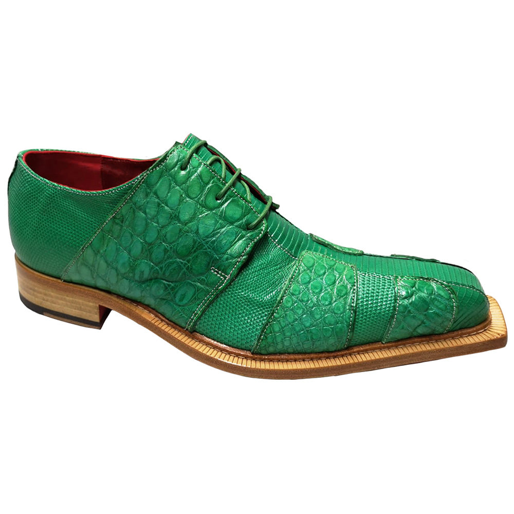 Fennix Kingston Alligator / Lizard Shoes Green | MensDesignerShoe.com