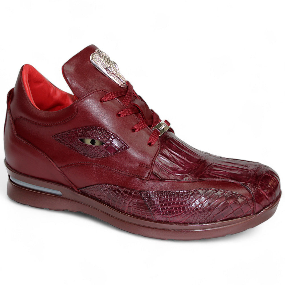 Fennix Mason Genuine Alligator/Leather Sneakers Burgundy