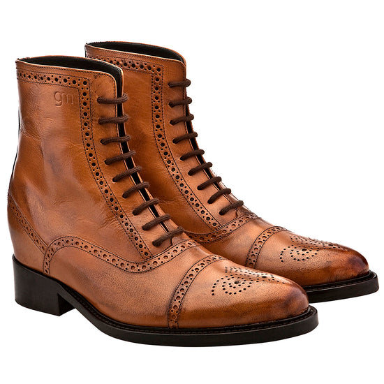 Guido Maggi Cognac Full Grain Boots Light Burnished Cognac  display picture 2