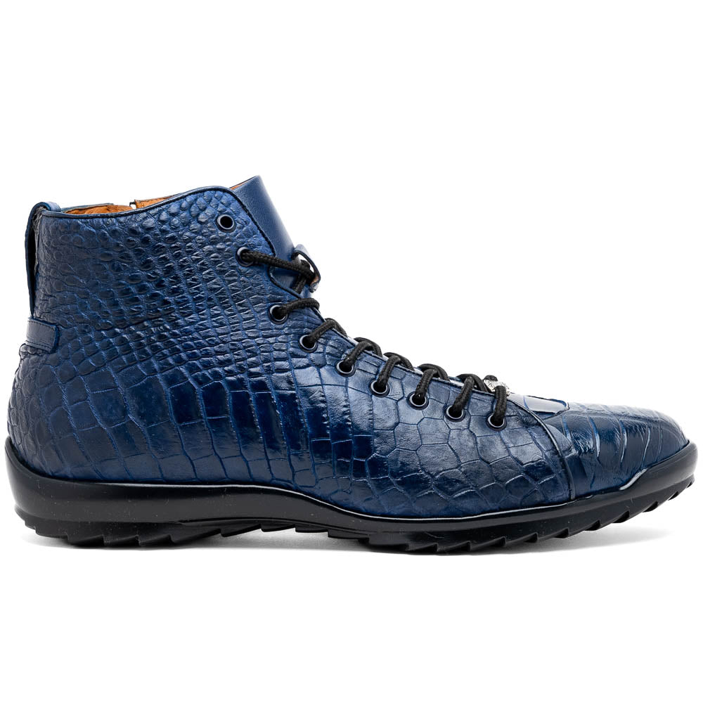 Marco Di Milano Hermond Alligator Boots Navy | MensDesignerShoe.com