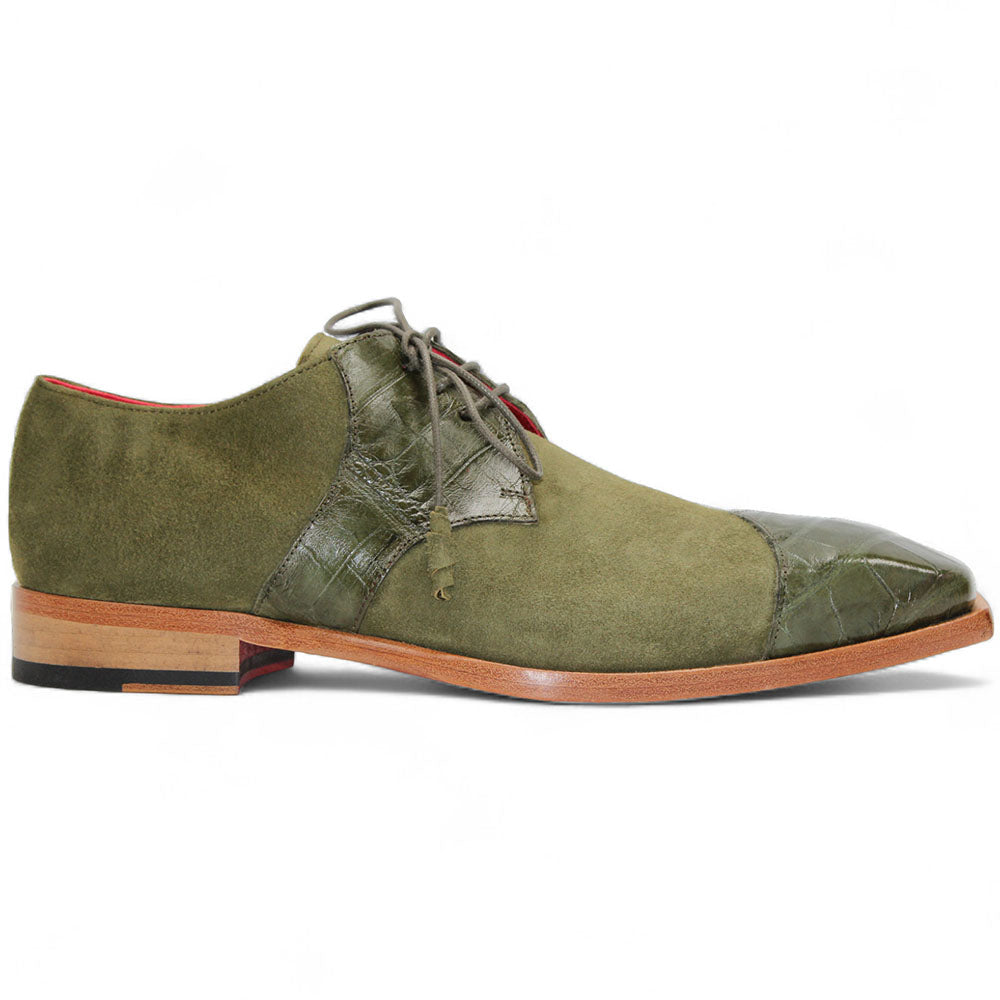 Fennix Landon Alligator & Suede Shoes Olive Fennix Landon Alligator & Suede Shoes Olive