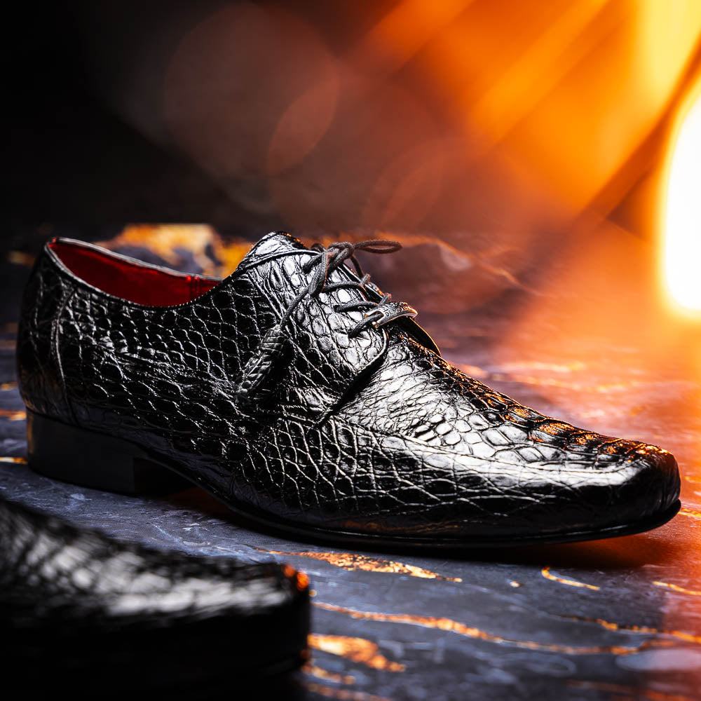 Marco Di Milano Leonardo Caiman Crocodile Derby Black